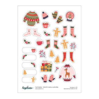 Samolepky - Vánoční svetry a ponožky