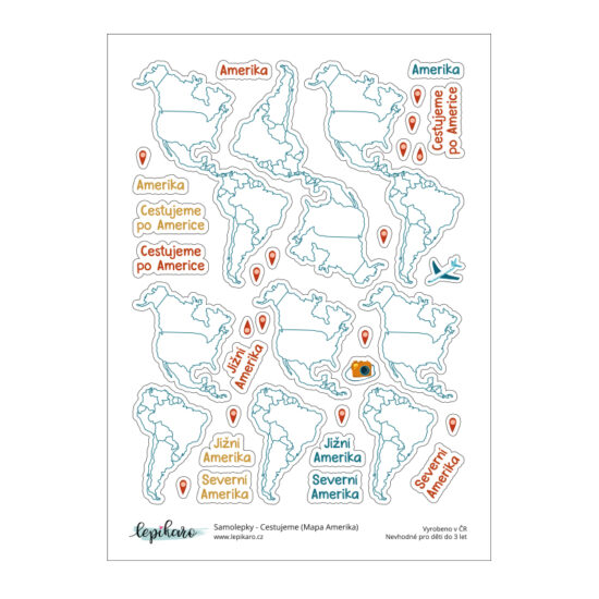 Samolepky - Cestujeme (Mapa Ameriky) - Image 2